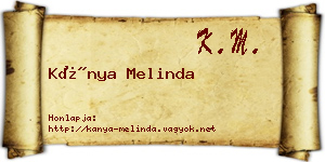 Kánya Melinda névjegykártya