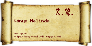 Kánya Melinda névjegykártya